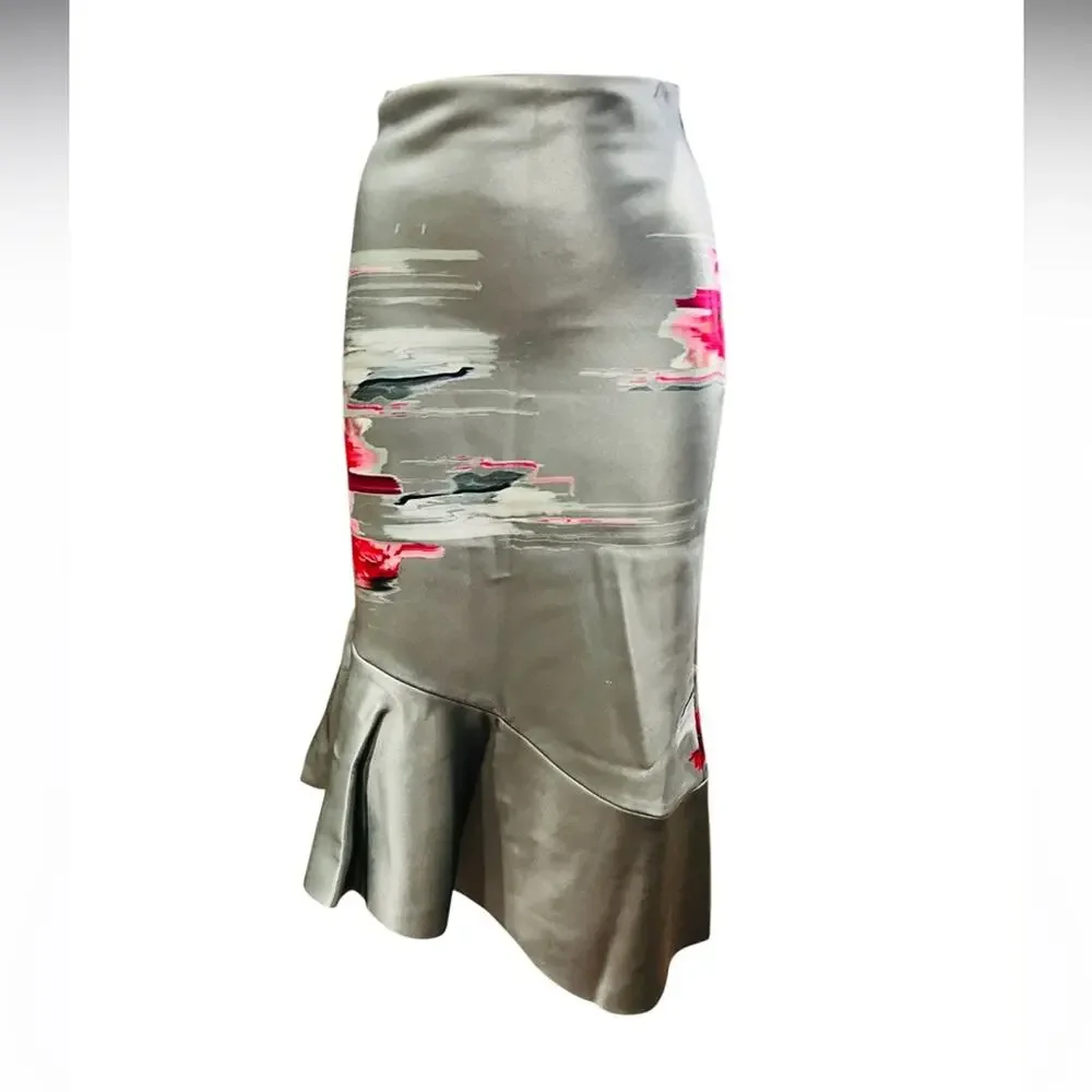 H&M Conscious Exclusive light green asymmetrical skirt Size 4 - Picture 3 of 9